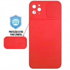 Capa para iPhone 11 Pro Max - Emborrachada Cam Protector Vermelha